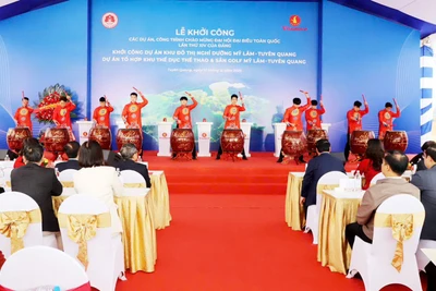 Tỉnh Tuyên Quang khởi công 4 dự án chào mừng Đại hội đại biểu toàn quốc lần thứ XIV của Đảng.