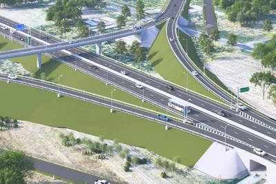 Nút giao đường cao tốc Thành phố Hồ Chí Minh-Thủ Dầu Một-Chơn Thành và đường Vành đai 4 Thành phố Hồ Chí Minh.