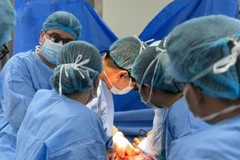 Ê-kíp bác sĩ tiến hành phẫu thuật ghép gan cho người bệnh. (Ảnh: BVCC)