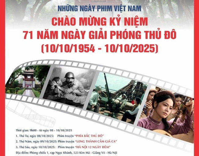 Viện Phim Việt Nam tổ chức chiếu phim miễn phí kỷ niệm 71 năm Ngày Giải phóng Thủ đô