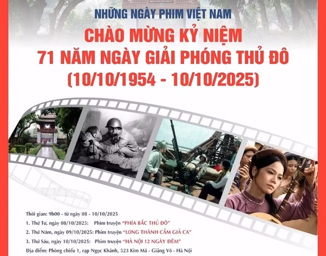 Viện Phim Việt Nam tổ chức chiếu phim miễn phí kỷ niệm 71 năm Ngày Giải phóng Thủ đô