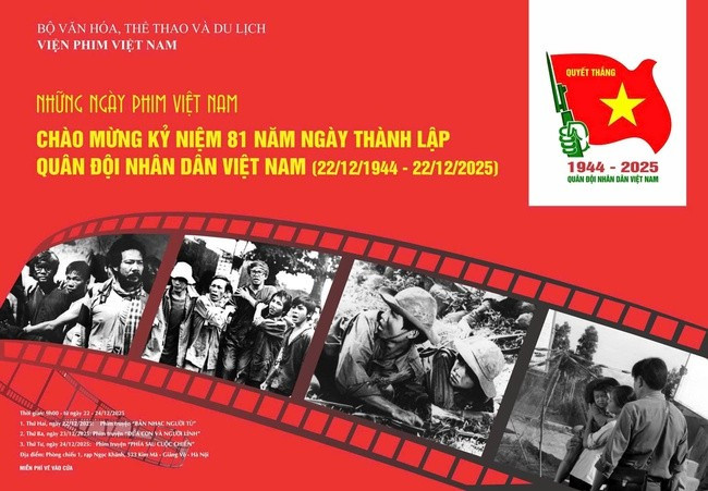 Chiếu phim miễn phí kỷ niệm 81 năm Ngày thành lập Quân đội Nhân dân Việt Nam