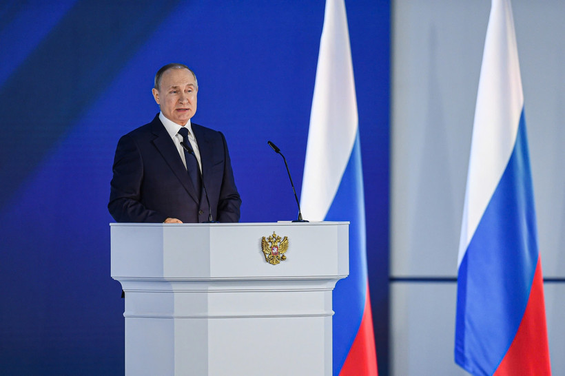 Tổng thống Nga Vladimir Putin tại cuộc họp ở thủ đô Moskva. (Ảnh: THX/TTXVN)