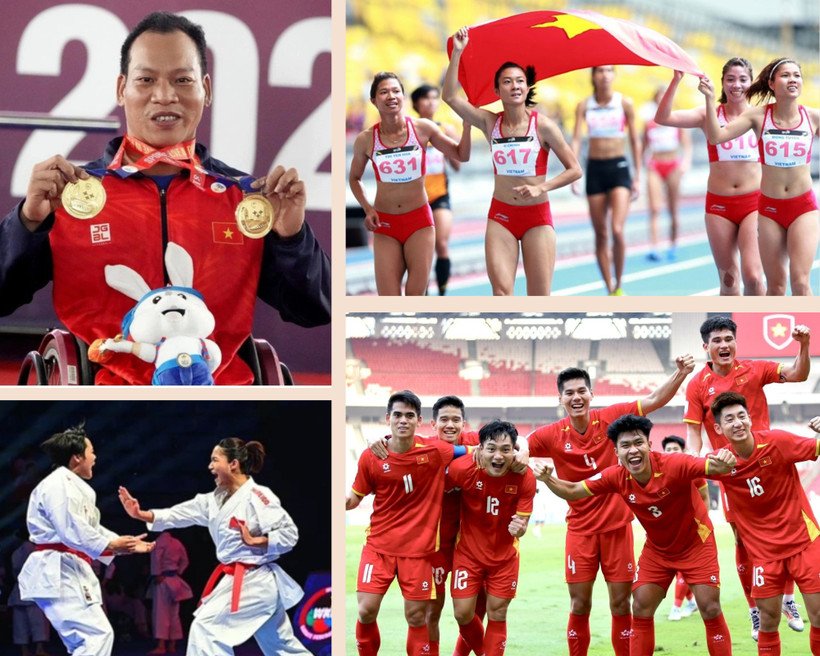 Thể thao Việt Nam đoàn kết, vượt khó, chinh phục những đỉnh cao mới, hướng tới chào mừng Đại hội XIV của Đảng.