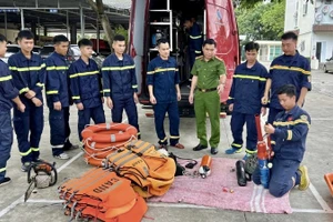 Sẵn sàng phòng cháy chữa cháy và cứu nạn cứu hộ trong bão số 9.