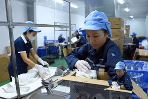 Sản xuất các sản phẩm nhựa xuất khẩu tại Công ty cổ phần Tân Phú Việt Nam, chi nhánh Bắc Ninh. (Ảnh Đăng Anh)