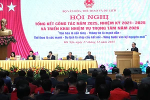Hội nghị toàn quốc tổng kết công tác năm 2025, nhiệm kỳ 2021-2025 và triển khai nhiệm vụ trọng tâm năm 2026 của Bộ Văn hóa, Thể thao và Du lịch, tổ chức ngày 27/12. (Ảnh: Bộ Văn hóa, Thể thao và Du lịch cung cấp)