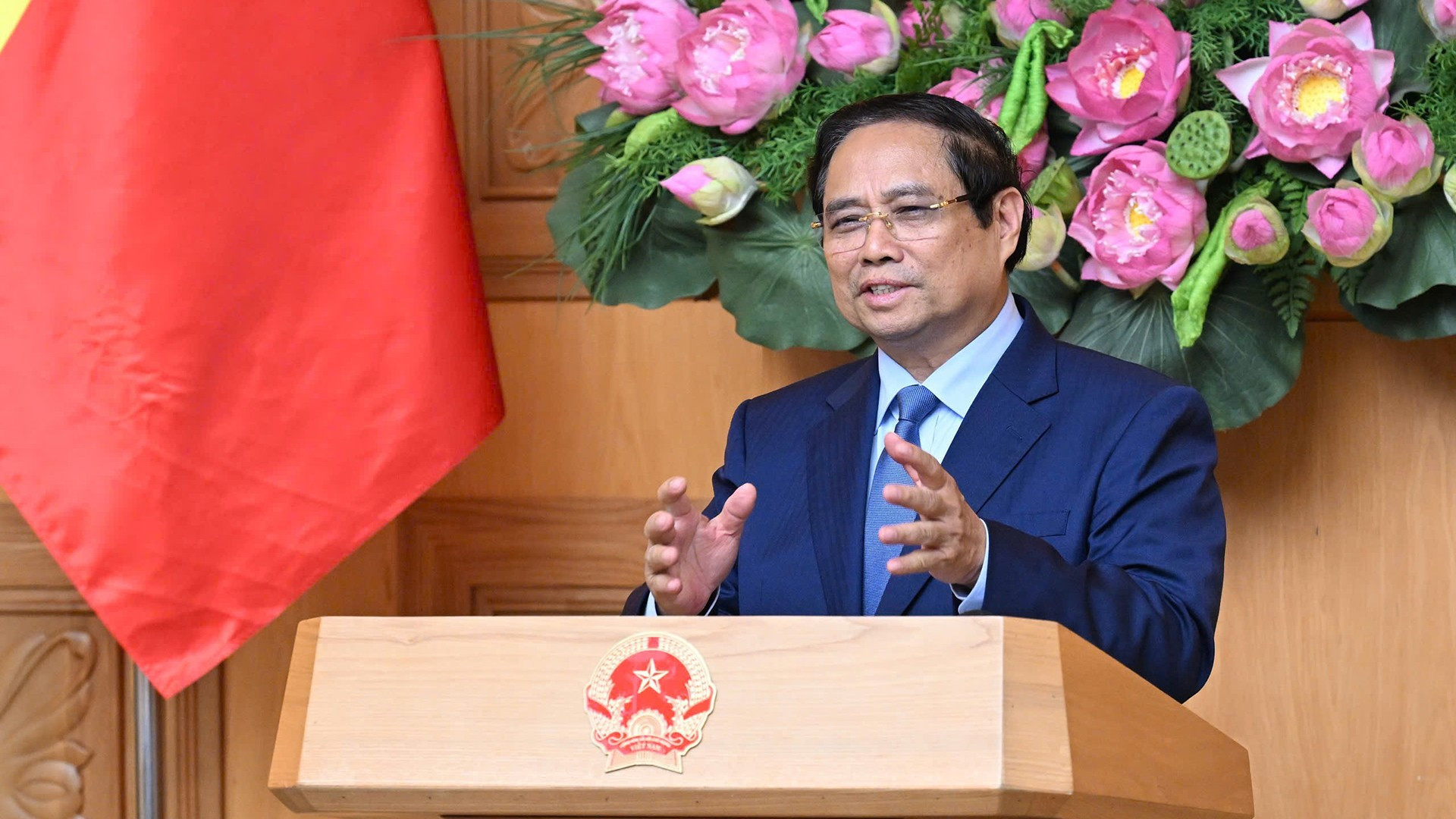 Thủ tướng Phạm Minh Chính phát biểu kết luận tại buổi tọa đàm. thutuong1.jpg