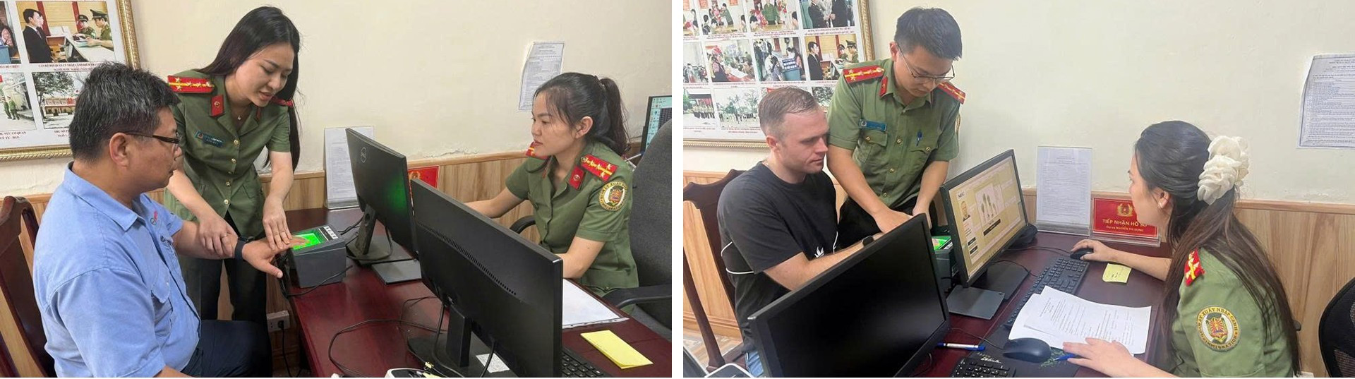 Công an Hà Tĩnh hoàn thành cấp 100% tài khoản định danh điện tử mức 2 cho người nước ngoài đủ điều kiện. htghep2.jpg