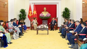 Quang cảnh buổi tiếp tại Trụ sở Trung ương Đảng. (Ảnh: ĐĂNG KHOA)