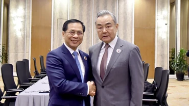 Bộ trưởng Ngoại giao Bùi Thanh Sơn và Bộ trưởng Ngoại giao Trung Quốc Vương Nghị. (Ảnh: Bộ Ngoại giao Việt Nam)