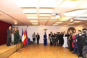 Đại sứ Việt Nam tại Pháp Nguyễn Thiệp phát biểu tại lễ kỷ niệm.