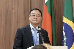 Thứ trưởng Công an Phạm Thế Tùng phát biểu tại phiên toàn thể của hội nghị.