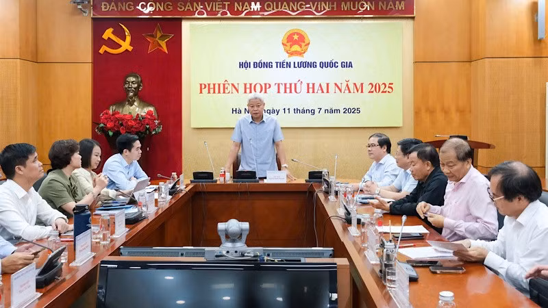 Toàn cảnh phiên họp thứ 2 năm 2025 của Hội đồng Tiền lương quốc gia.