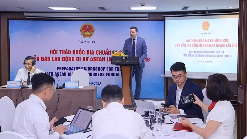 Toàn cảnh Hội thảo quốc gia chuẩn bị cho Diễn đàn Lao động di cư ASEAN lần thứ 18. 