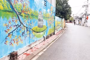 “Tuyến đường tự quản kiểu mẫu” tại thôn Tô Khê, xã Thuận An, do người dân trong thôn thực hiện.
