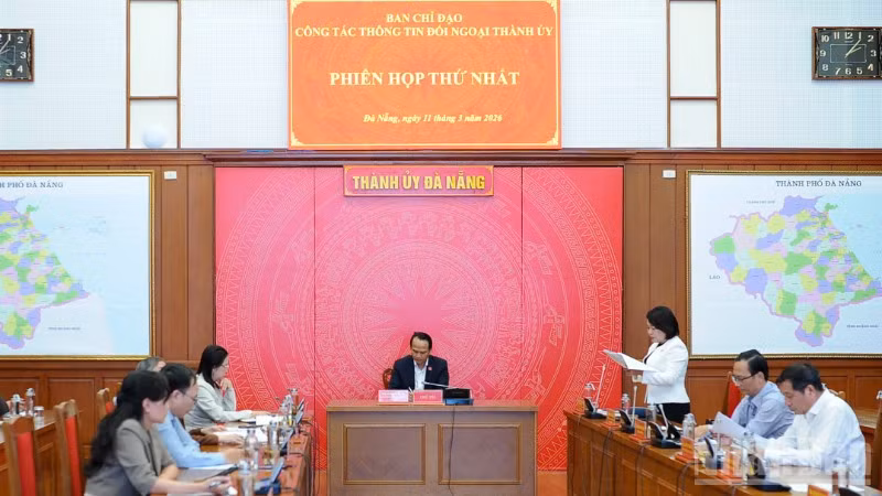 Quang cảnh phiên họp lần thứ nhất Ban Chỉ đạo Công tác thông tin đối ngoại Thành ủy Đà Nẵng.