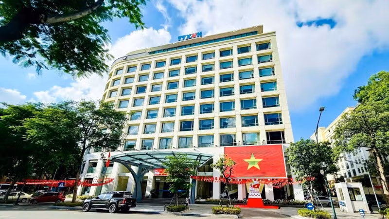 Trụ sở Trung tâm Thông tấn Quốc gia - Một địa chỉ đẹp trong lòng Thủ đô Hà Nội. (Ảnh: Trần Tiến Duẩn/TTXVN)