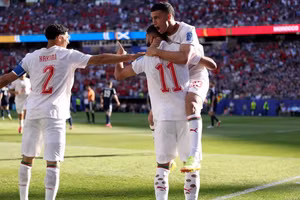 Các tuyển thủ Morocco ăn mừng bàn thắng duy nhất của trận đấu. (Ảnh: FIFA)