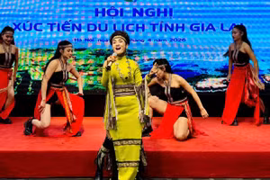 Tiết mục biểu diễn nghệ thuật tại Hội nghị Xúc tiến Du lịch tỉnh Gia Lai.