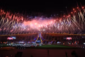 Phần pháo hoa mãn nhãn tại Lễ bế mạc SEA Games 33. 