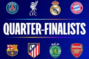 8 đội góp mặt tại tứ kết Champions League 2025/2026. (Ảnh: UEFA)