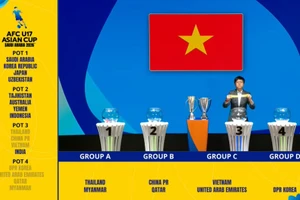 Lá phiếu bốc thăm của U17 Việt Nam. (Ảnh: AFC)