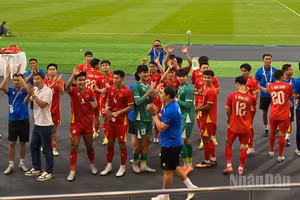U22 Việt Nam giành vé vào bán kết đầy thuyết phục. (Ảnh: XUÂN SƠN)