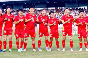 Đội tuyển nữ Việt Nam giành chiến thắng thuyết phục để tiến vào bán kết. (Ảnh: VFF)