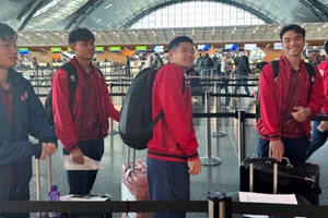 Các cầu thủ U23 Việt Nam tới Saudi Arabia để dự Vòng chung kết U23 châu Á 2026. (Ảnh: VFF)