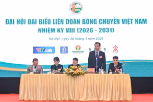 Các đại biểu trình bày tại Đại hội Đại biểu Liên đoàn Bóng chuyền Việt Nam nhiệm kỳ VIII (2026-2031). 