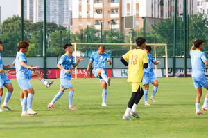 Các tuyển thủ U20 Việt Nam trong một buổi tập. (Ảnh: VFF)