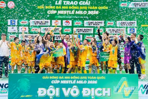U11 câu lạc bộ Hà Nội lên ngôi vô địch Giải bóng đá nhi đồng toàn quốc Cúp Nestlé MILO 2026. 