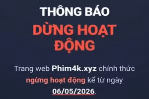 Một trang phim lậu thông báo ngừng hoạt động sau khi có Công điện 38/CĐ-TTg của Thủ tướng Chính phủ.