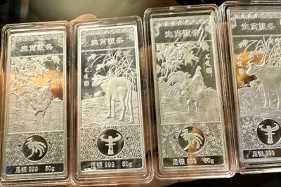 Ngày 17/12, giá bạc trong nước và thế giới tiếp tục lập đỉnh mới. (Ảnh minh họa: TTXVN)