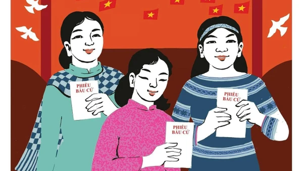 Ảnh minh họa: Tranh tuyên truyền bầu cử Quốc hội khóa XVI.