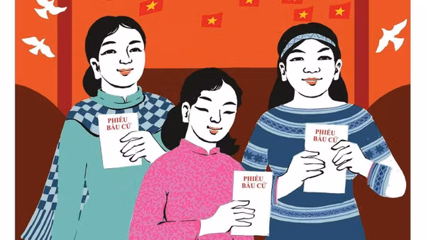 Ảnh minh họa: Tranh tuyên truyền bầu cử Quốc hội khóa XVI.