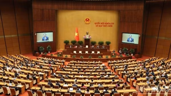 Quang cảnh phiên họp ở hội trường tại Kỳ họp thứ 9, Quốc hội khóa XV. (Ảnh: DUY LINH)