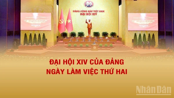 [Infographic] Ngày làm việc thứ hai Đại hội đại biểu toàn quốc lần thứ XIV của Đảng Cộng sản Việt Nam