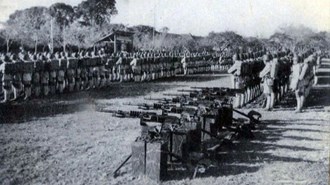 Quân đội Tưởng Giới Thạch đến Hải Phòng, năm 1945. (Ảnh tư liệu Bảo tàng Lịch sử quốc gia)