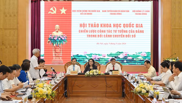 Hội thảo khoa học quốc gia "Chiến lược công tác tư tưởng của Đảng trong bối cảnh chuyển đổi số". (Ảnh: THỦY NGUYÊN)