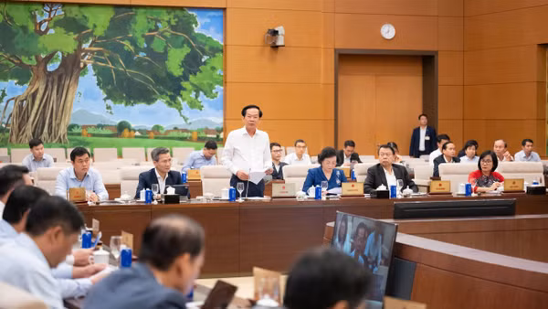 Bộ trưởng Nội vụ Đỗ Thanh Bình trình bày tờ trình dự án Luật Sửa đổi, bổ sung một số điều của Luật Thi đua, khen thưởng. (Ảnh: Quốc hội Việt Nam)