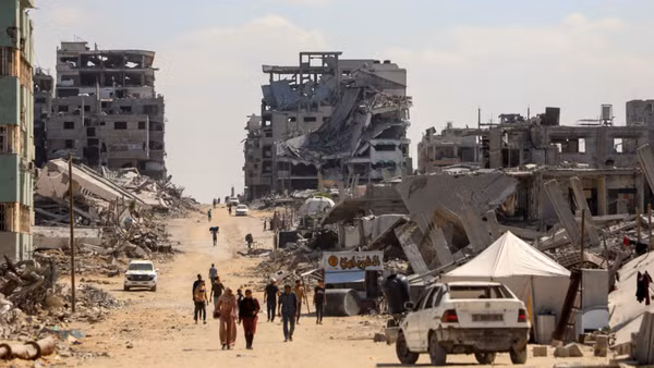 Cảnh tàn phá do xung đột tại Gaza. (Ảnh: Tân Hoa Xã)