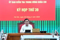 Đồng chí Trần Cẩm Tú, Ủy viên Bộ Chính trị, Bí thư Trung ương Đảng, Chủ nhiệm Ủy ban Kiểm tra Trung ương chủ trì Kỳ họp thứ 39 của Ủy ban Kiểm tra Trung ương Đảng. Ảnh ĐĂNG KHOA