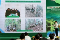Đại diện Vườn Quốc gia Vũ Quang báo cáo công tác bảo vệ đa dạng sinh học.