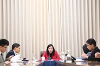 Thứ trưởng Ngoại giao Lê Thị Thu Hằng điện đàm với Thứ trưởng Ngoại giao Kyrgyzstan. (Ảnh: Báo Thế giới và Việt Nam) 