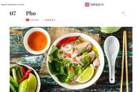 Món Phở của Việt Nam thứ 7 trong danh sách 50 món ăn đường phố nổi tiếng nhất thế giới của TasteAtlas. (Ảnh chụp màn hình)