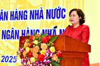Thống đốc Ngân hàng Nhà nước Nguyễn Thị Hồng phát biểu tại Hội nghị. 