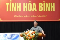 Thủ tướng Phạm Minh Chính dư và chủ trì buổi làm việc với lãnh đạo chủ chốt tỉnh Hòa Bình.