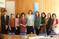 Đại sứ Tamara Rastovac Siamashvili, Chủ tịch Hội đồng Chấp hành UNESCO, tiếp Đoàn Trung ương Hội Liên hiệp Phụ nữ Việt Nam. Cùng dự có Đại sứ - Trưởng Phái đoàn thường trực Việt Nam bên cạnh UNESCO Lê Thị Hồng Vân. (Ảnh: Khải Hoàn)